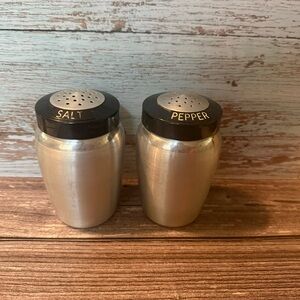 Vintage Kromex Metal Silver Salt and Pepper Shakers large size